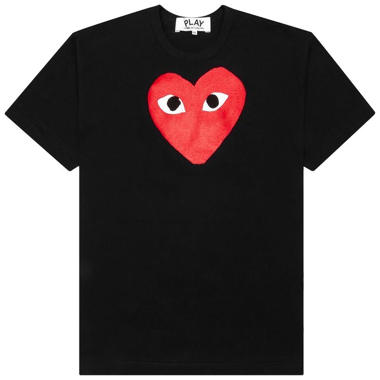 Comme des Garcons PLAY Heart T Shirt Black