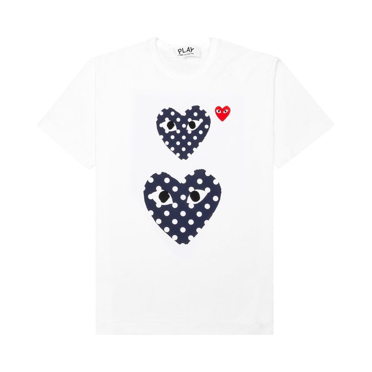 Comme des Garcons PLAY Polka Dot Duo T Shirt White