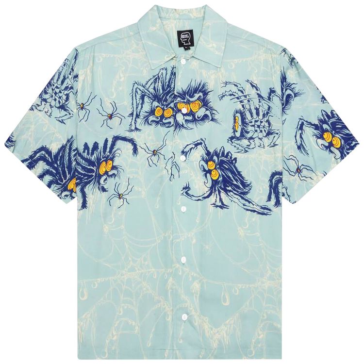 Brain Dead Horfee Spiders Rayon Shirt Light Blue
