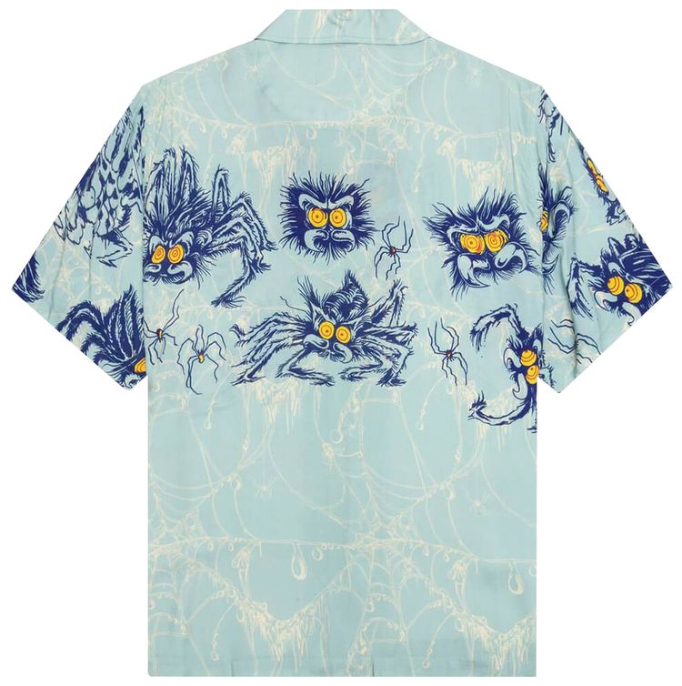 Brain Dead Horfee Spiders Rayon Shirt Light Blue