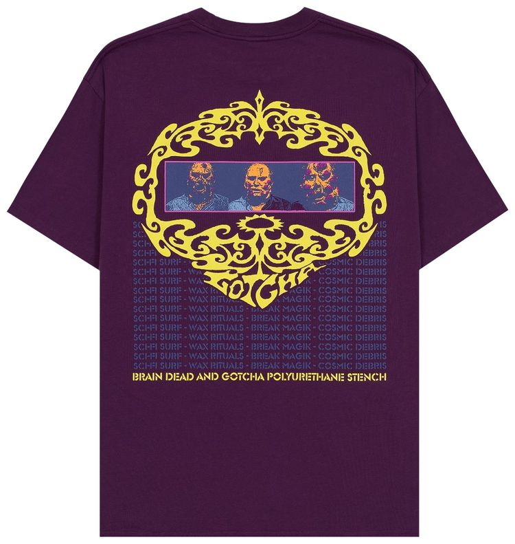 Brain Dead x Gotcha Wax Rituals Short Sleeve T Shirt Purple
