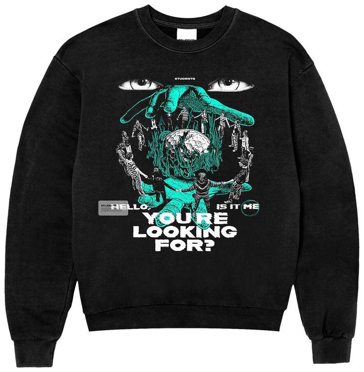 Students Hello Crew Sweater Black