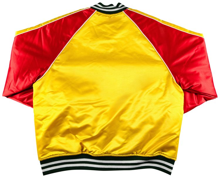 Supreme x Mitchell  Ness Sequin Logo Varsity Jacket Gold