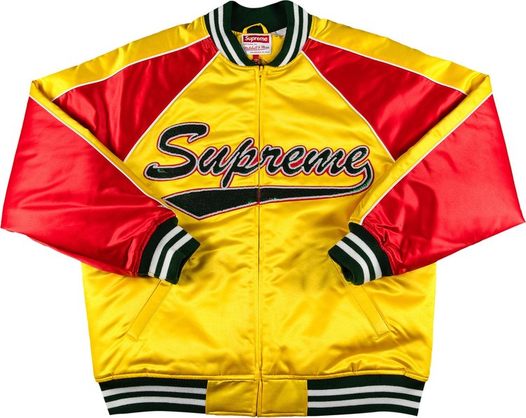 Supreme x Mitchell & Ness Sequin Logo Varsity Jacket 'Gold'