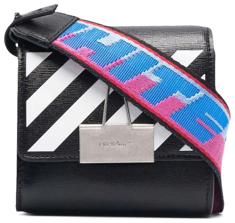 Off White Mini Lipstick Credit Card Bag BlackWhite