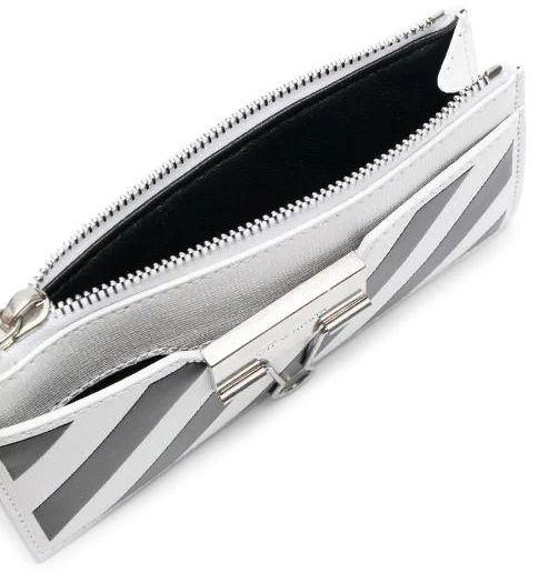 Off White Binder Card Case With Pockets WhiteBlack