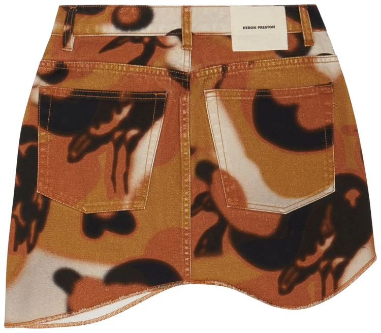 Heron Preston Heron Camou Wave Skirt Brown