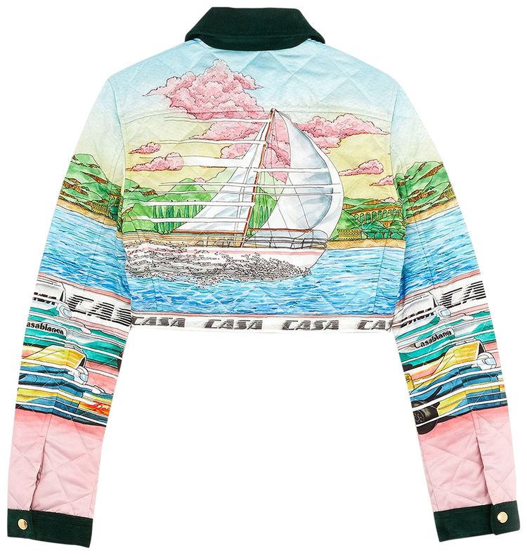 Casablanca Printed 70s Denim Jacket Voyage Dans Les Nuages