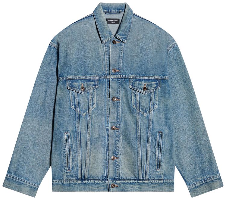 Balenciaga Large Fit Jacket Washed Light Blue