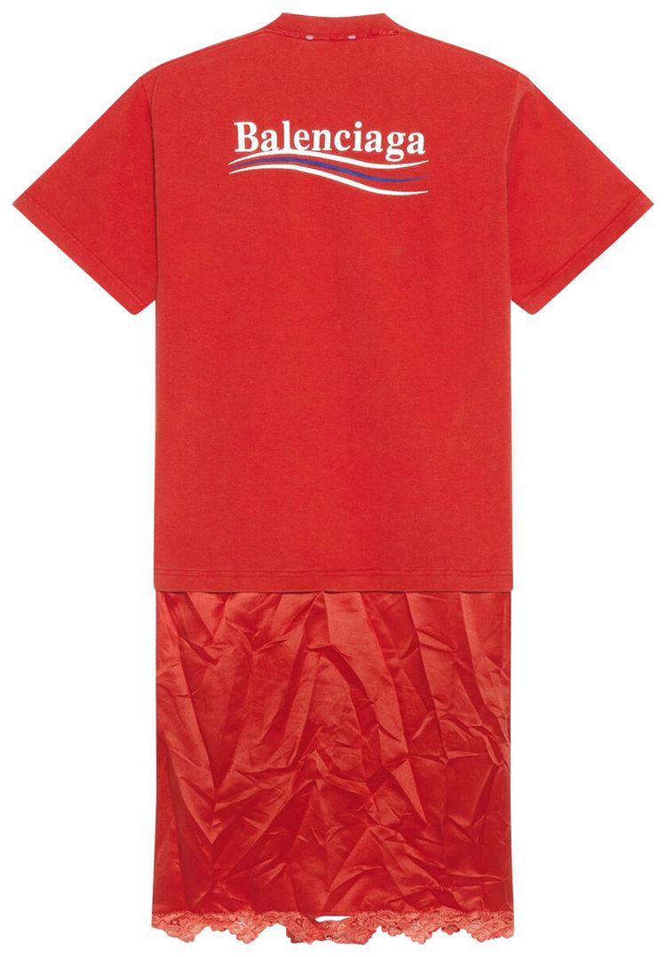 Balenciaga T Shirt Slip Dress CardiredWhiteBlue