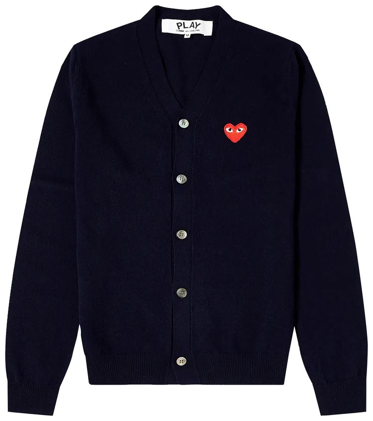 Comme des Garcons PLAY Wide Fit Heart Patch Cardigan Navy