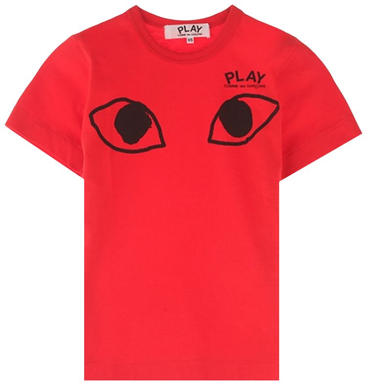 Comme des Garcons PLAY Eye Print T Shirt Red