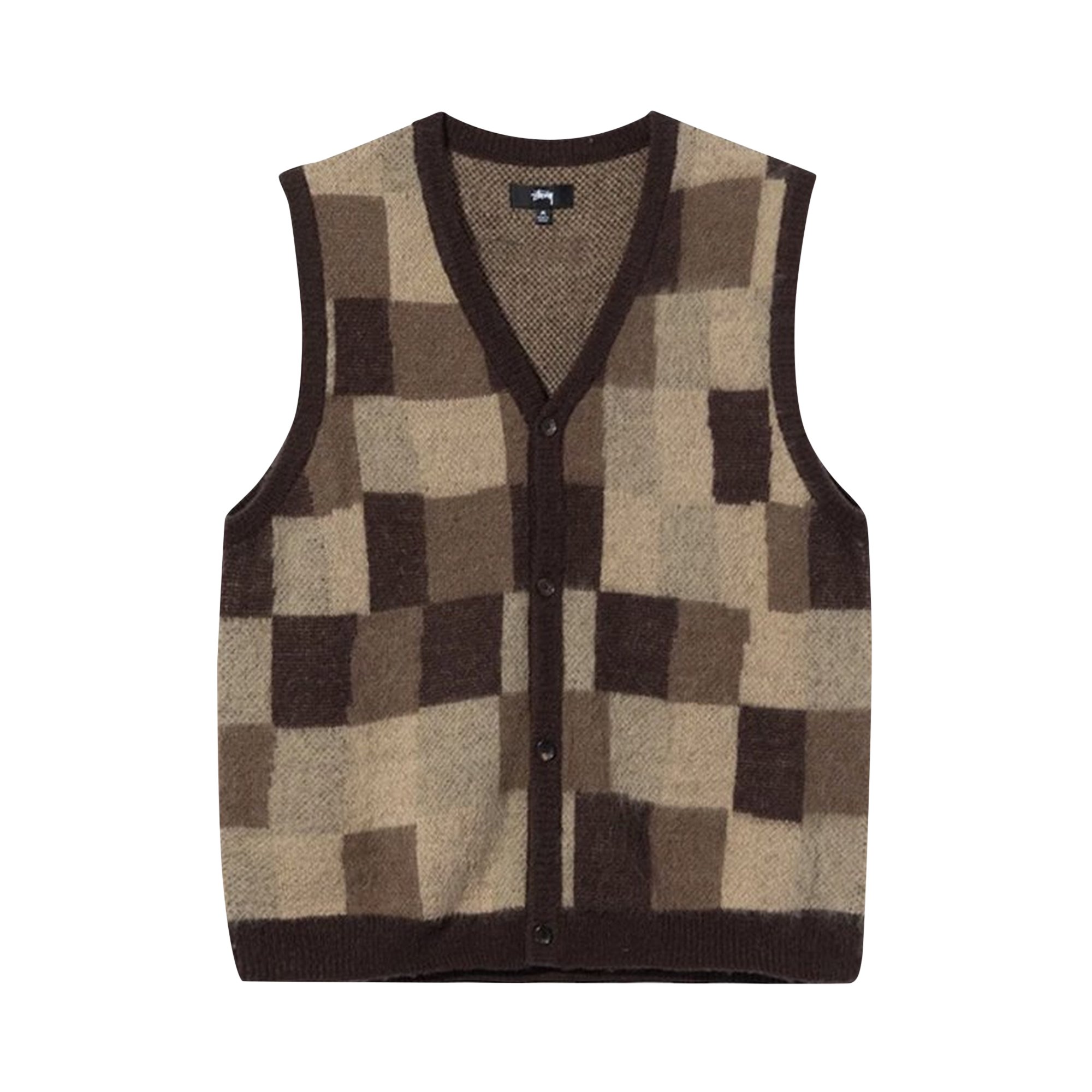 Buy Stussy Wobby Sweater Vest 'Brown' - 217055 BROW | GOAT