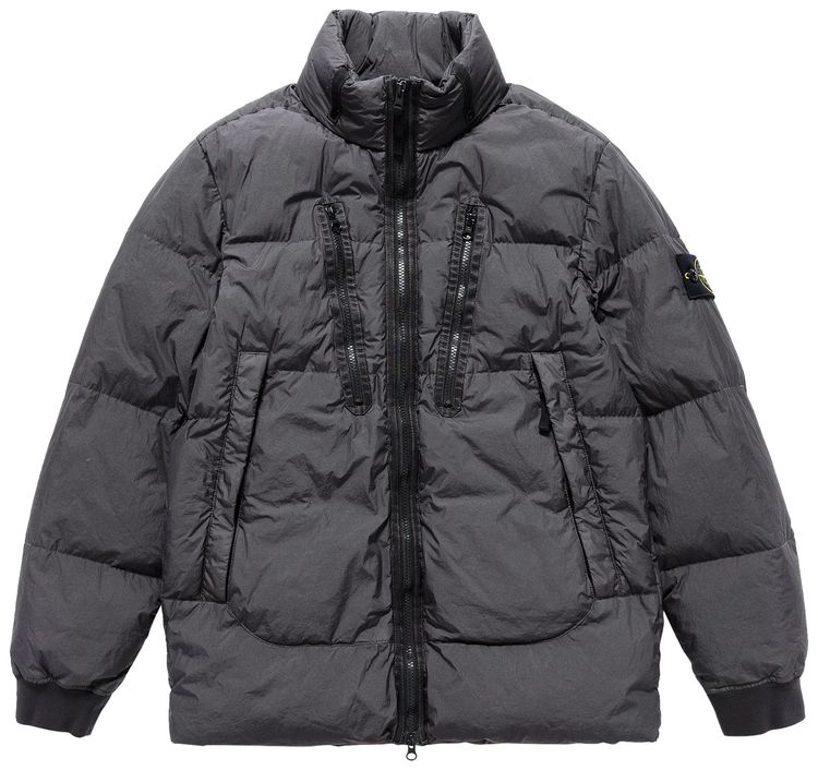 Stone Island Crinkle Reps Down Jacket Black