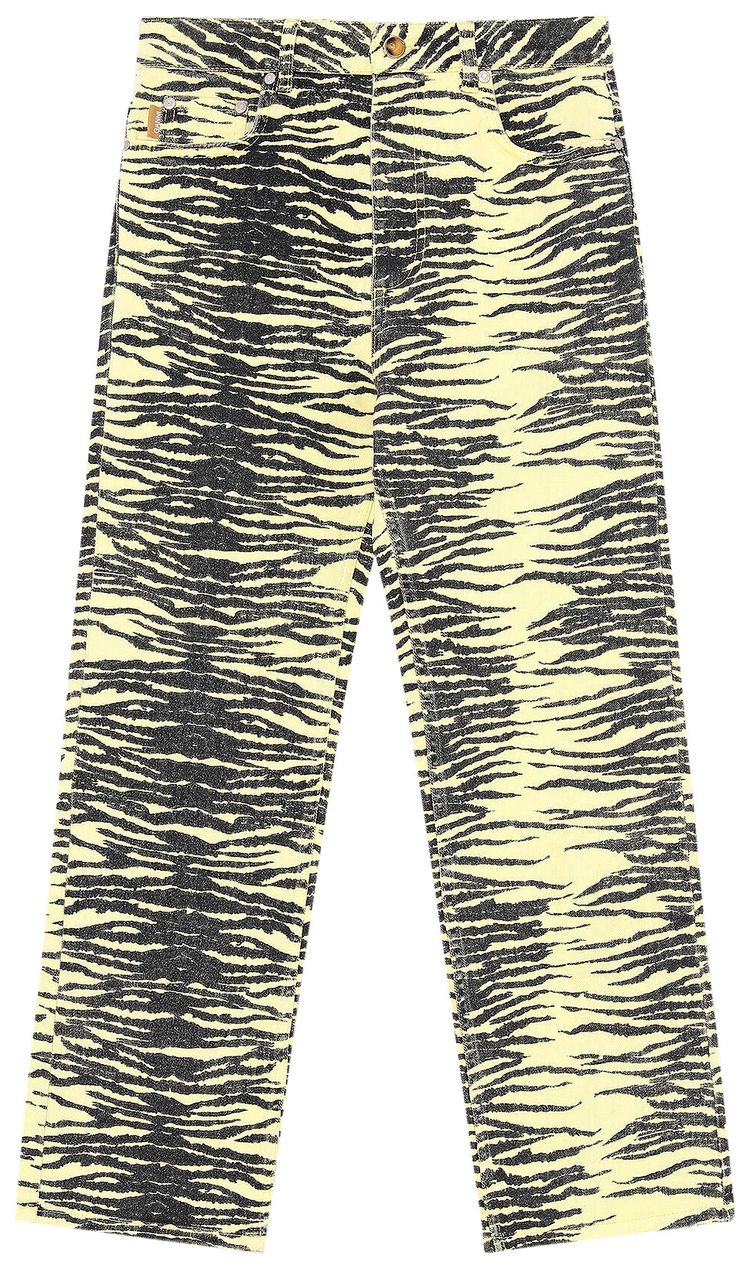 GANNI Printed Denim Pale Banana