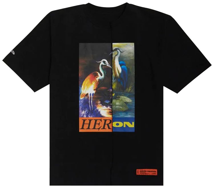 Heron Preston Split Herons Tee BlackOrange