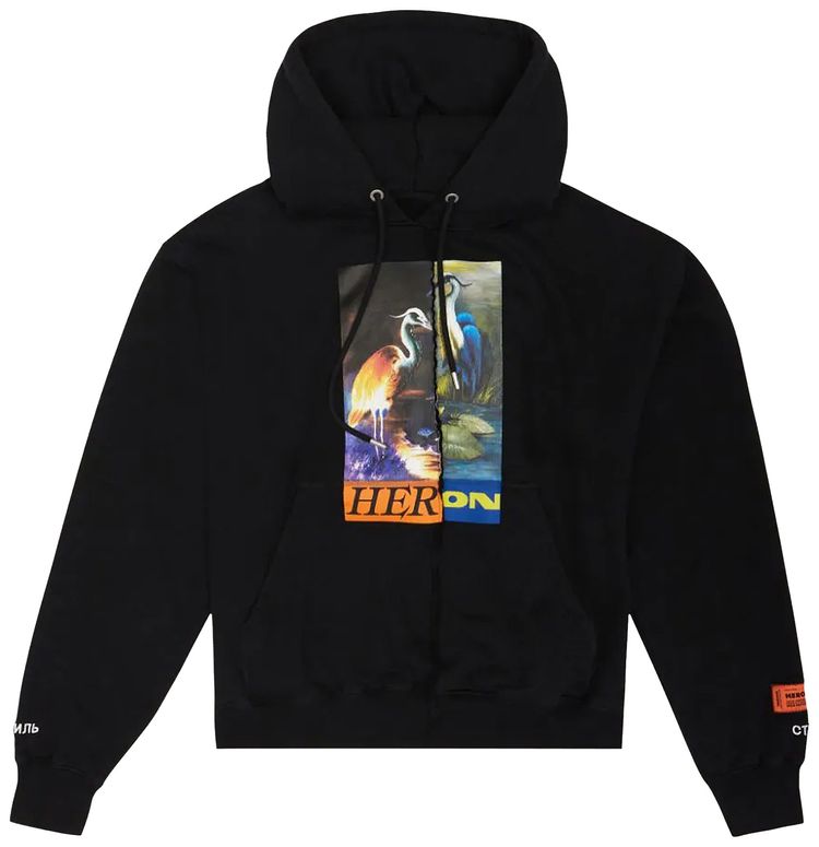 Heron Preston Hoodie Split Herons Black