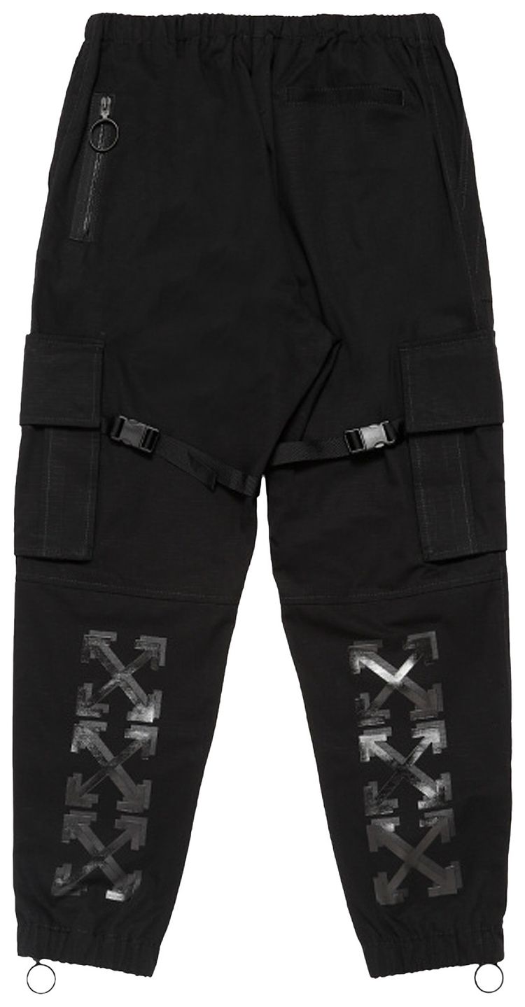 Off White Arrow Cotton Cargo Pant Black