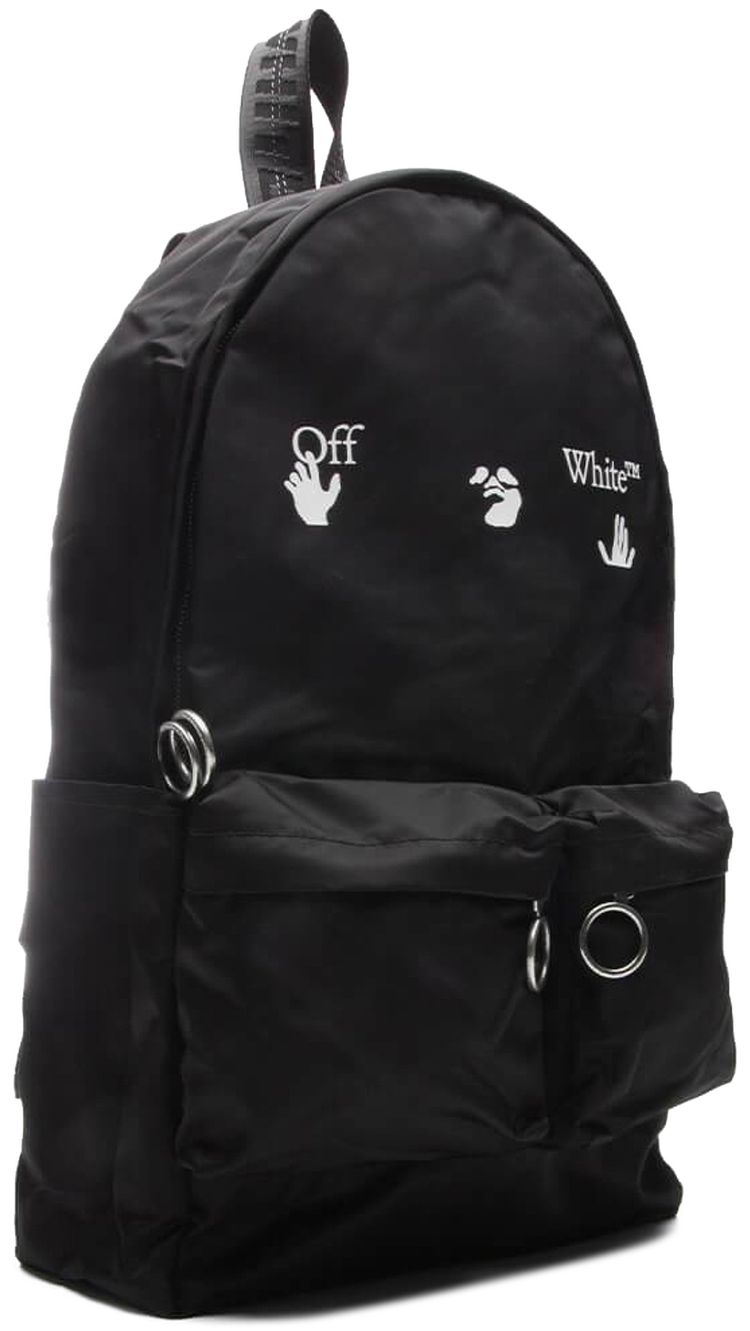 Off White OW Logo Backpack BlackWhite