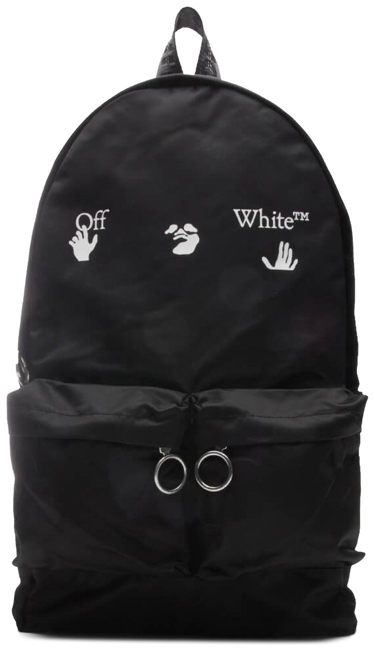 Off White OW Logo Backpack BlackWhite