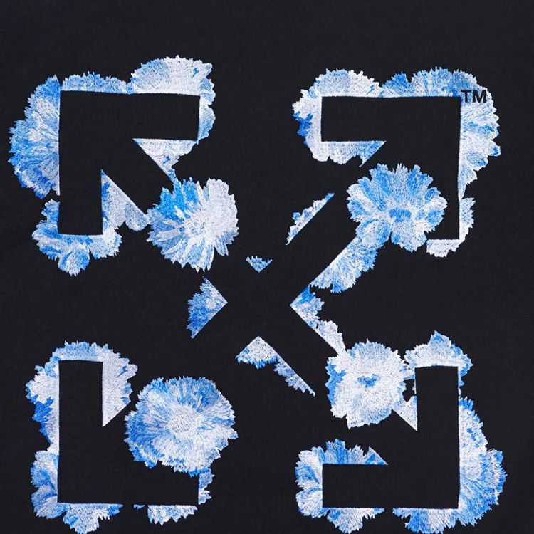 Off White Floral Arroleg Tee BlackBlue