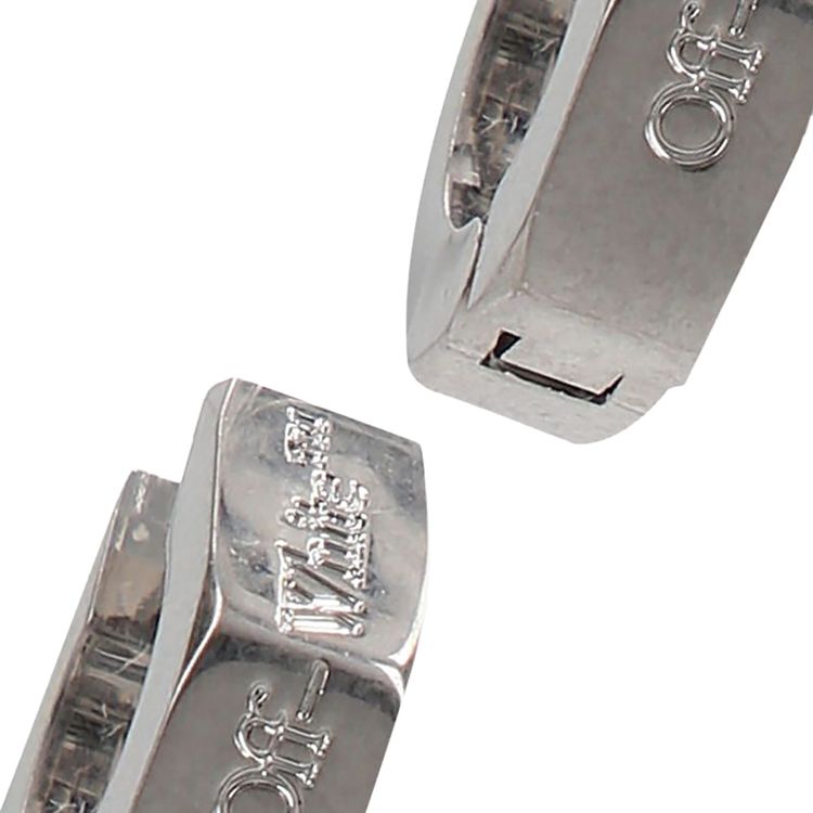 Off White Mini Hexnut Earring Silver