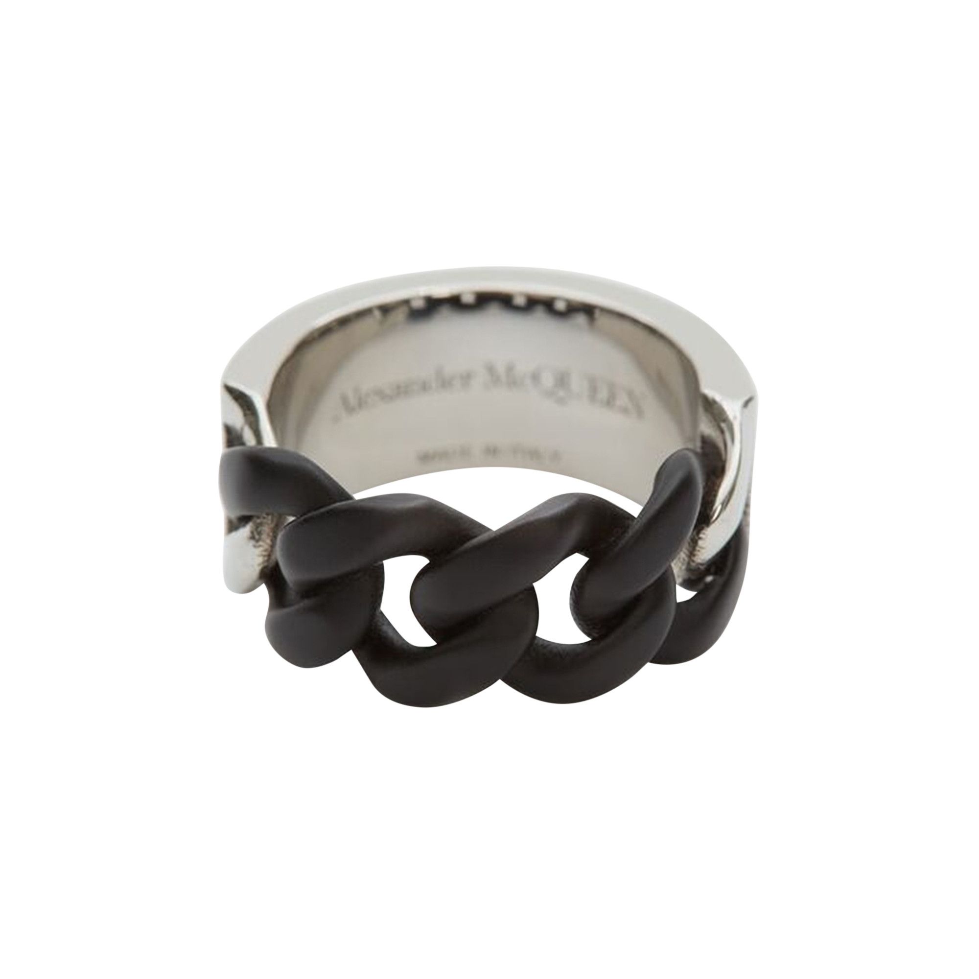 Buy Alexander McQueen Identity Chain Ring 'Black/Silver Buy Alexander McQueen Identity Chain Ring 'Black/Silver