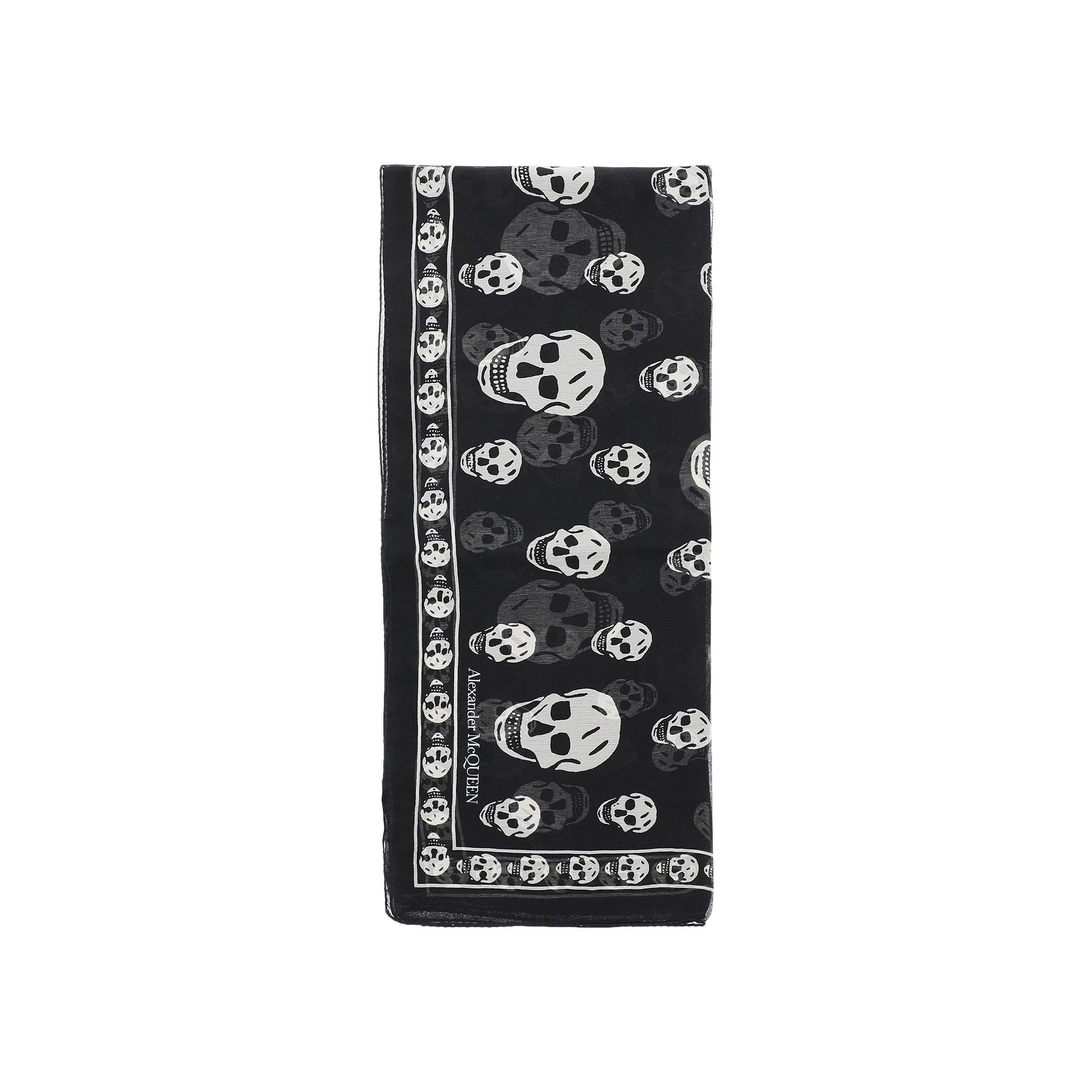 Alexander McQueen Skull Silk Scarf 'Black/White'