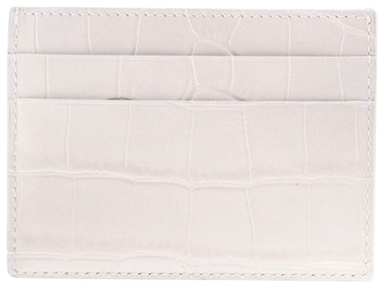 Balenciaga Cash Card Holder Croco Embossed White