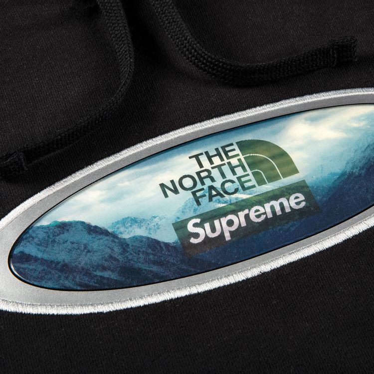 Supreme x The North Face Lenticular Mountains Hooded Sweatshirt Black