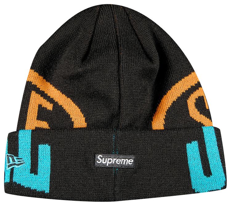 Supreme New Era 2 Tone Logo Beanie Black