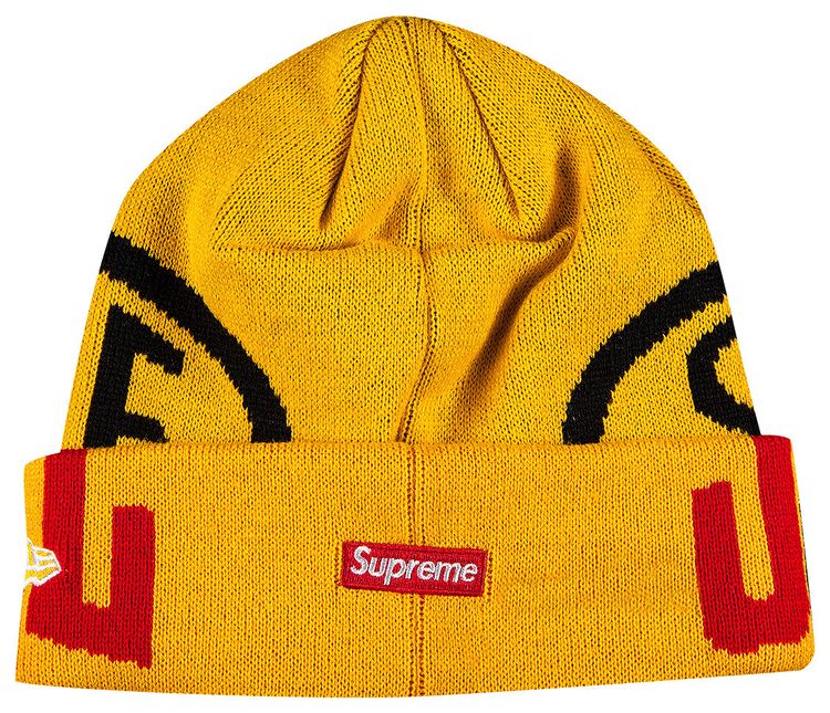 Supreme New Era 2 Tone Logo Beanie Yellow
