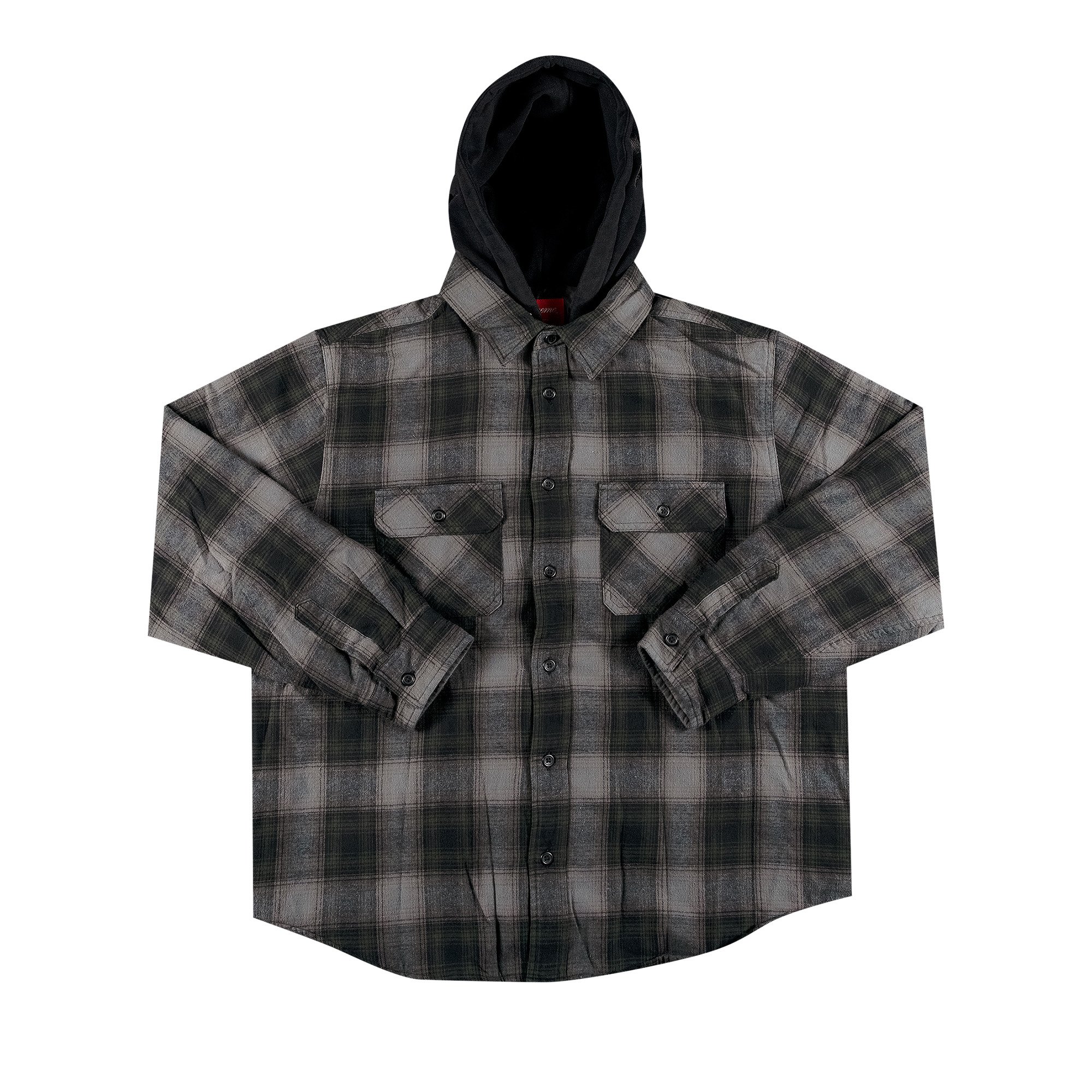 Buy Supreme Hooded Flannel Zip Up Shirt 'Black' - FW21S3 BLACK | GOAT