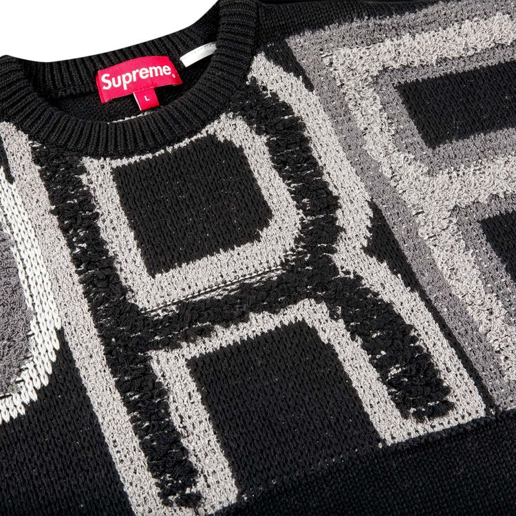Supreme Chenille Logo Sweater Black
