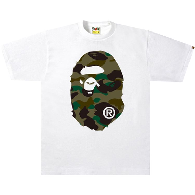 BAPE 1st Camo Big Ape Head Tee WhiteGreen