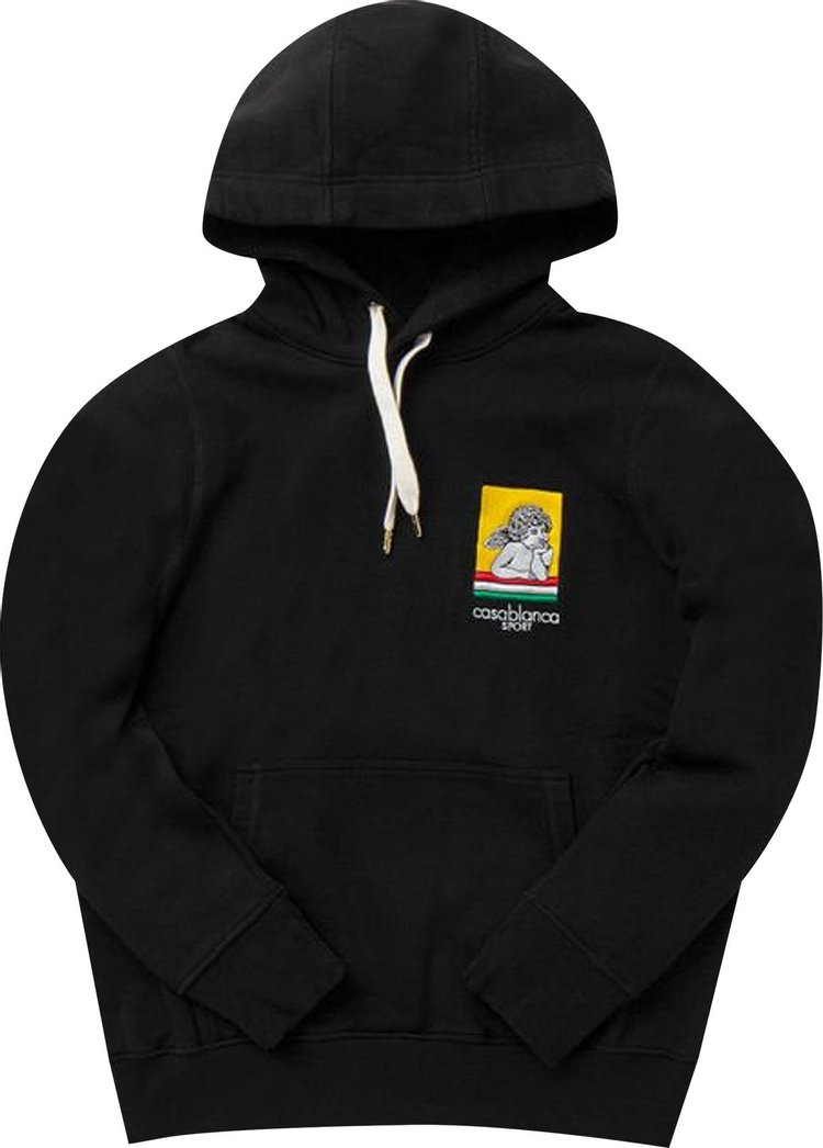 Casablanca Grand Prix Logo Emroidered Hooded Sweatshirt 'Black'