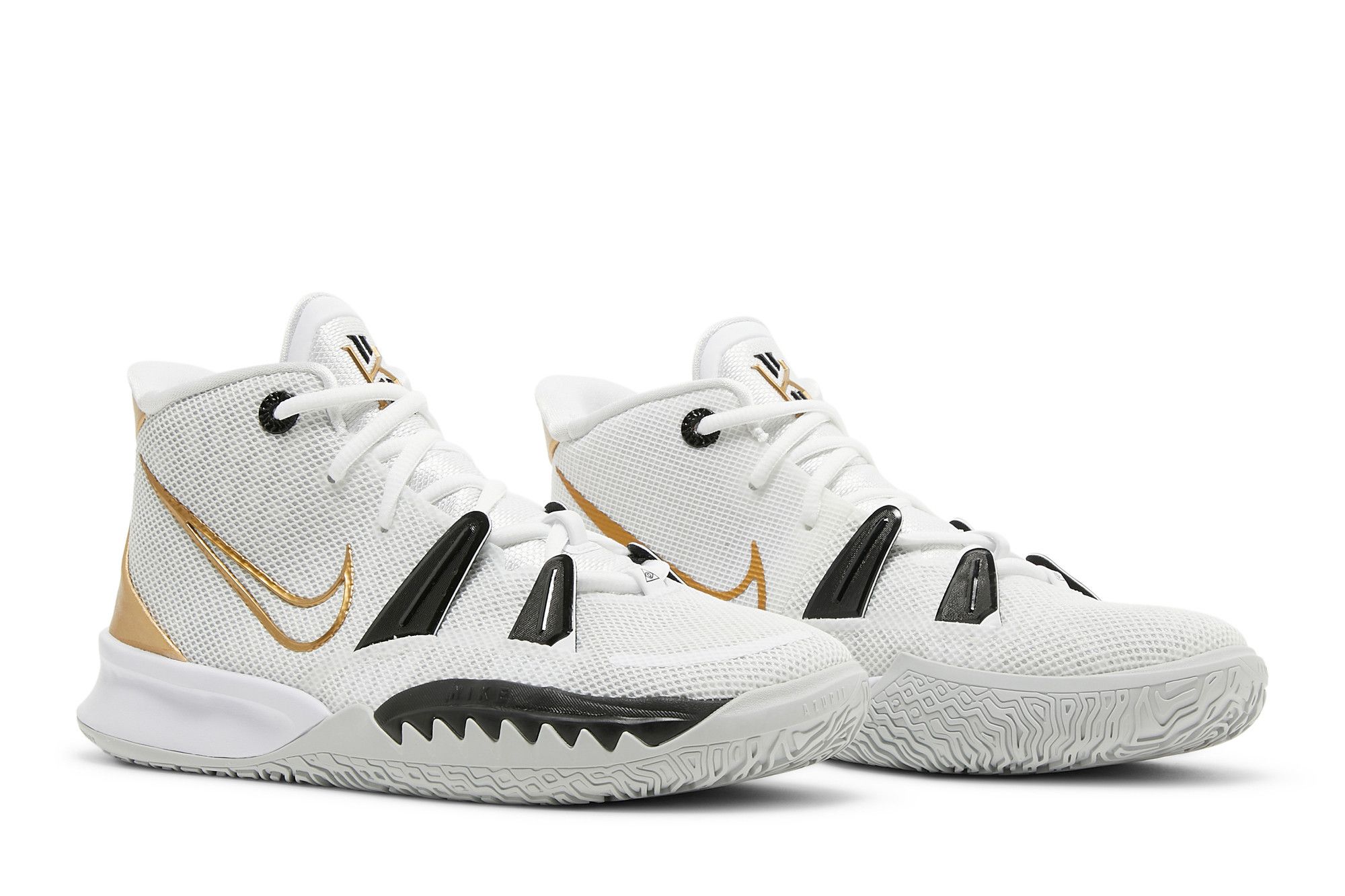 kyrie 7 white metallic gold black
