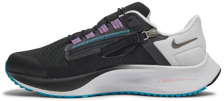 Nike Air Zoom Pegasus 38 FlyEase Extra Wide Black Metallic Silver