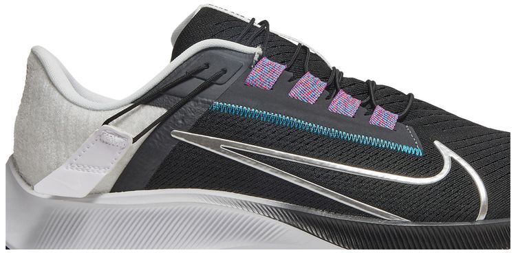 Nike Air Zoom Pegasus 38 FlyEase Extra Wide Black Metallic Silver