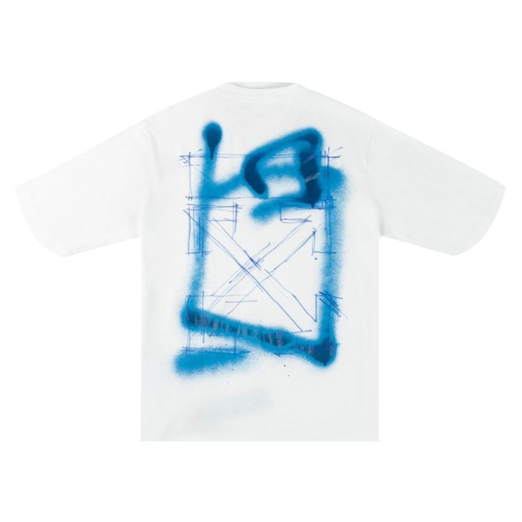 Off White Spray Marker Skate Tee WhiteBlue