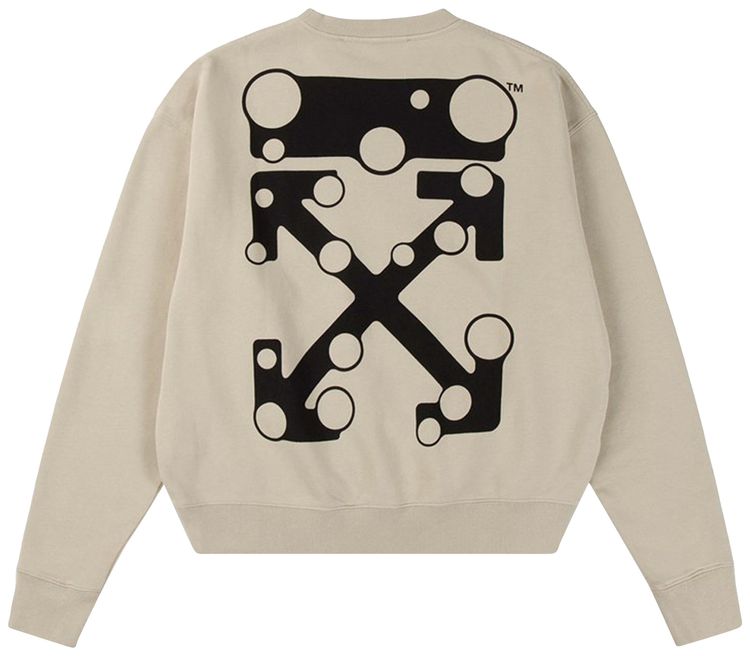 Off White Bubble Arrow Over Crewneck Abbey Stone