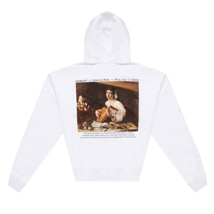 Off White Caravaggio Lute Over Hoodie White
