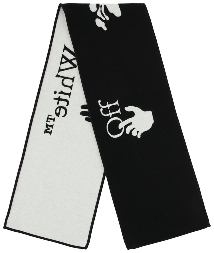Off White Logo Scarf BlackWhite