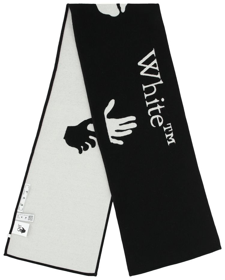 Off White Logo Scarf BlackWhite