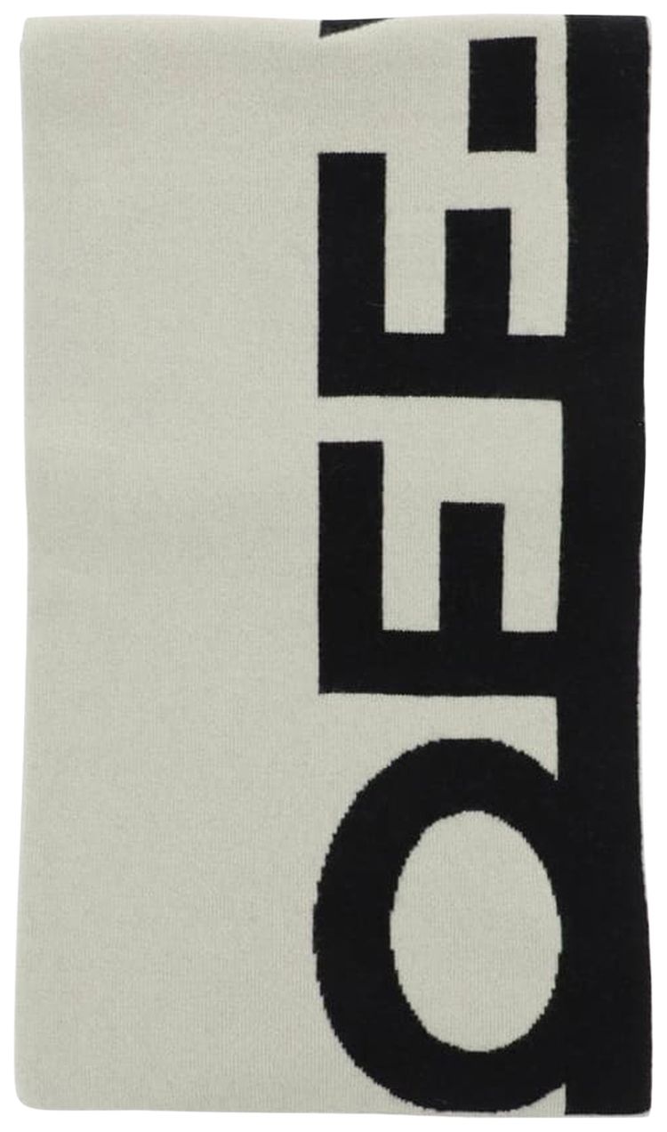 Off White Logo Felted Wool Scarf GreyBlack