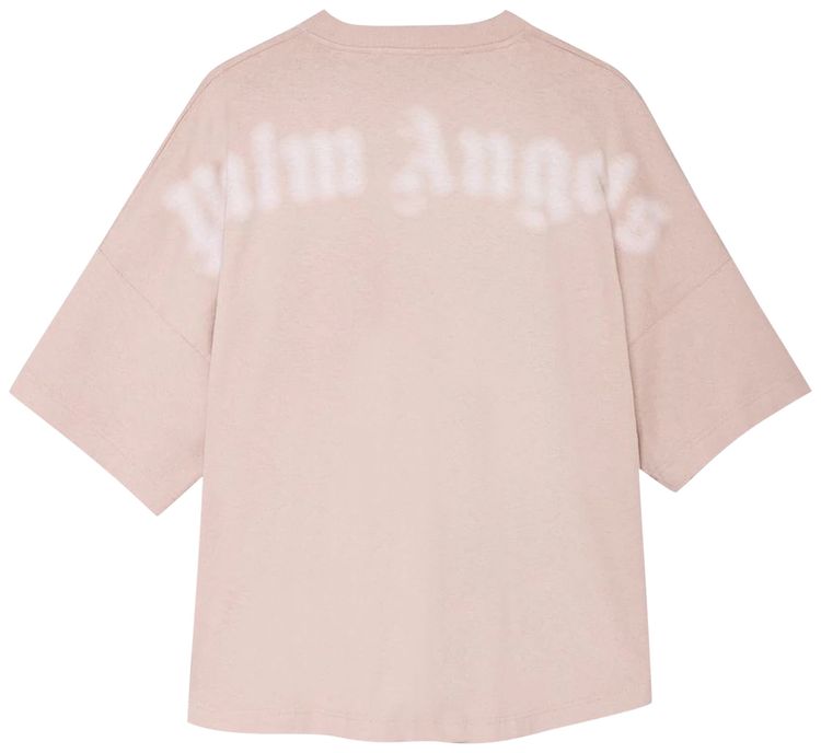 Palm Angels Blurred Logo Over Tee MauveWhite