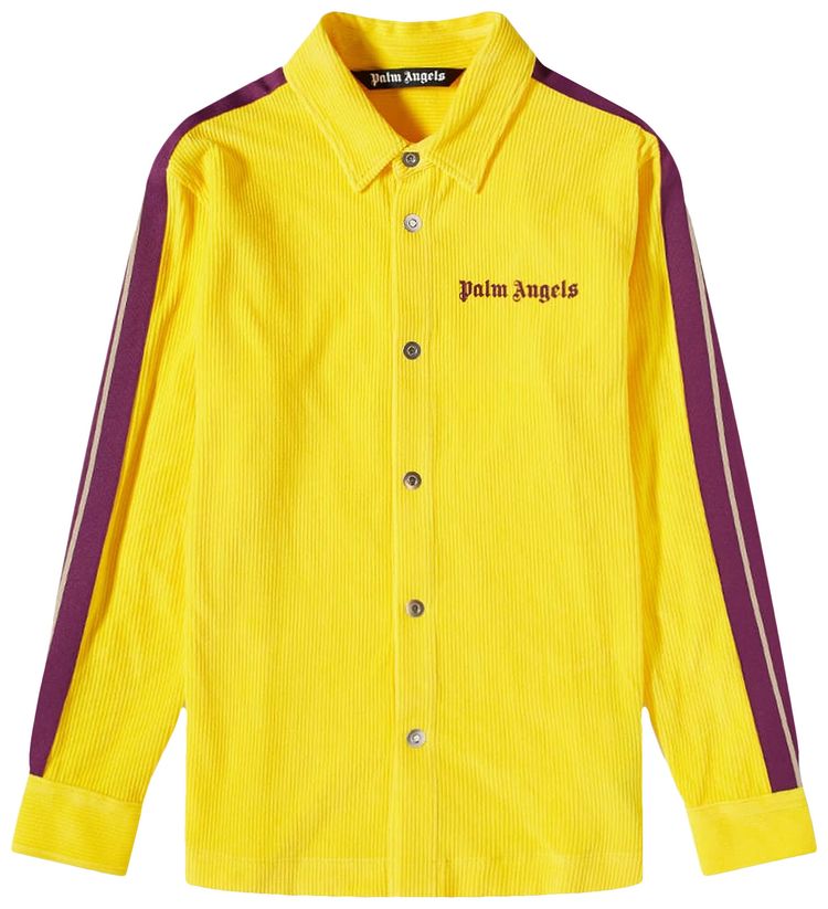 Palm Angels Cord Fleece Track Shirt YellowPurple