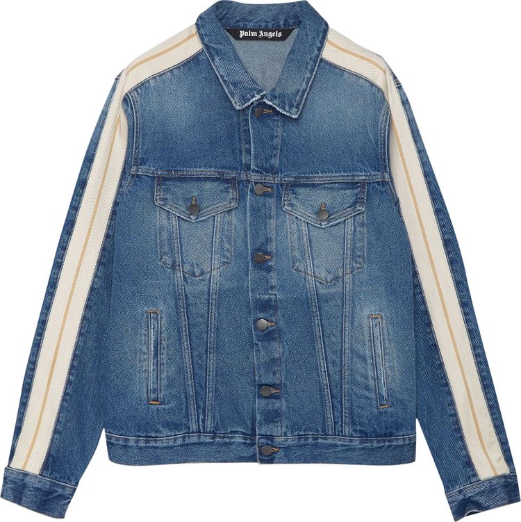 Palm Angels Track Denim Jacket Light Blue