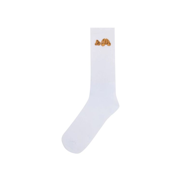 Palm Angels Bear Crew Socks WhiteBrown