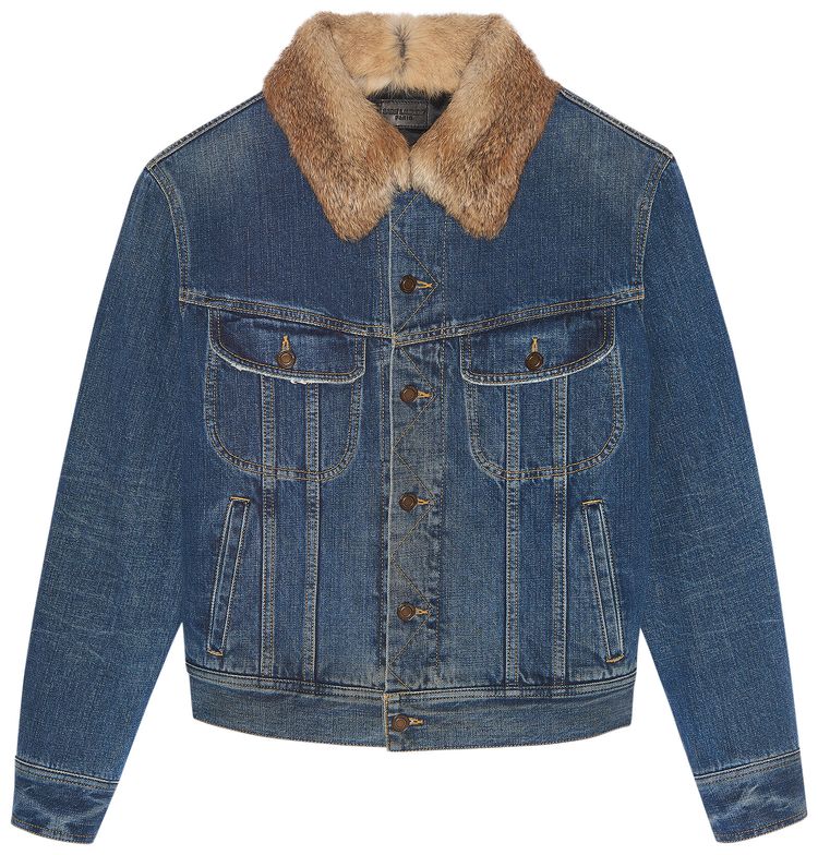 Saint Laurent 80s Jacket Dark Marble Blue